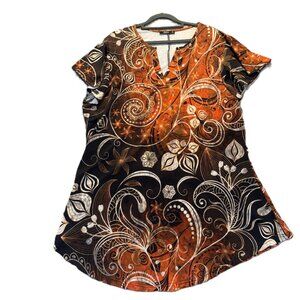 Brown and Orange Lily Tunic